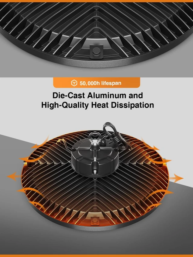 Alt view image 7 of 7 - UFO LED High Bay Light 250W 6 Pack ,37500LM 5000K IP65 with 5FT US Plug