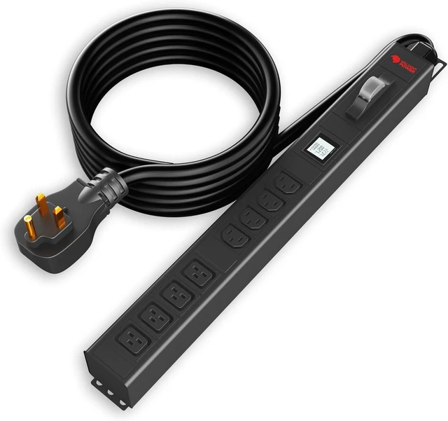 Alt view image 2 of 7 - Surge Protection, Metered, Basic 220v/50a, L6-50P Input, (4-C13 & 4C19) Outlets, 1U Vertical Rackmount (C13) 3 Year Warranty 12,000 Watts Crypto Mining
