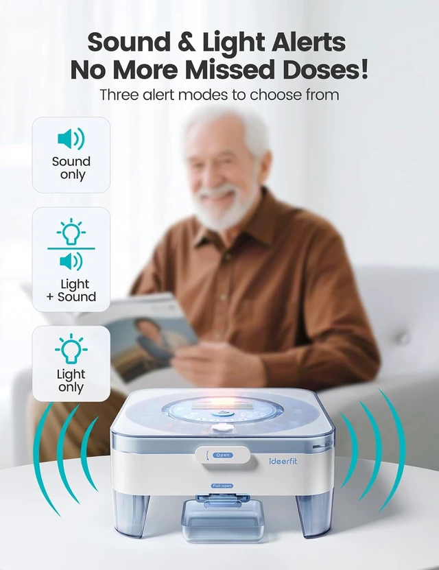 Alt view image 4 of 7 - 28-Day (1X) Automatic Pill Dispenser, No APP with Alarm & Desiccant
