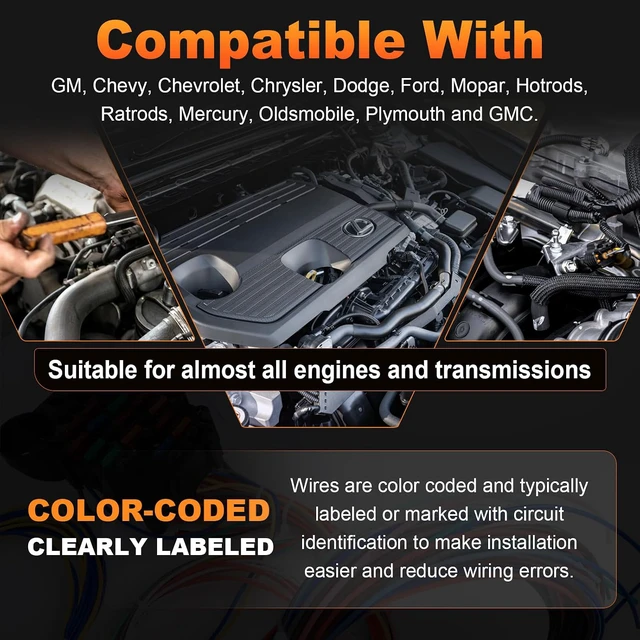Alt view image 4 of 7 - Universal 22 Circuit Wiring Harness Kit for 1960-1986 Chevy Pickup Truck