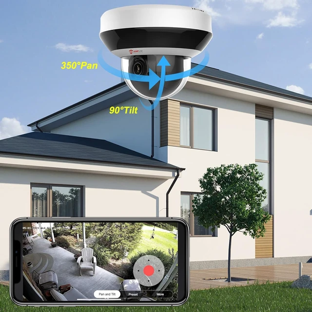 Alt view image 2 of 7 - 4MP PoE PTZ IP Camera, Dome Wired Security Camera, 4X Optical Zoom