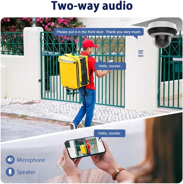 Alt view image 7 of 7 - 4MP PoE PTZ IP Camera, Dome Wired Security Camera, 4X Optical Zoom