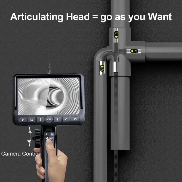 Alt view image 2 of 6 - Dual-Lens Articulating Borescope for Automotive Mechanic Inspection