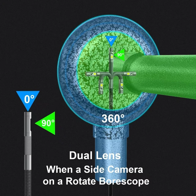 Alt view image 4 of 6 - Dual-Lens Articulating Borescope for Automotive Mechanic Inspection