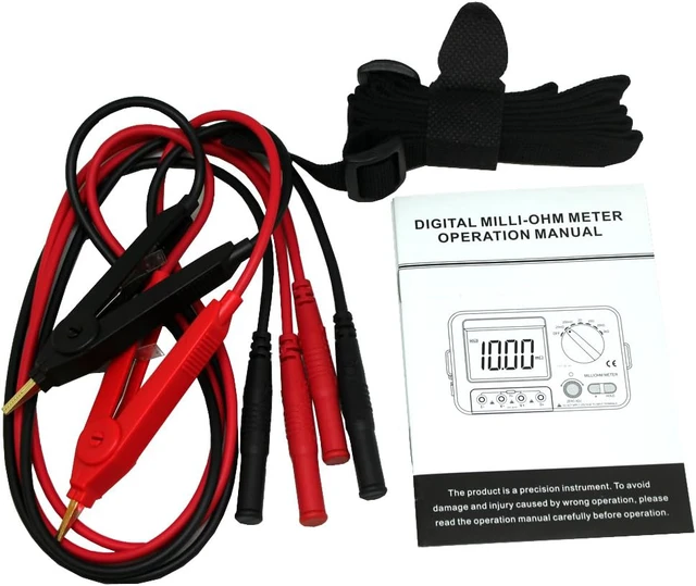 Alt view image 7 of 7 - VC480C Precision Milliohm Meters 4 Wire Kelvin Clip 0 Adjust Large LCD Backlit LCD Data Hold Manual Zero Display Adjust with Calibration Certificate