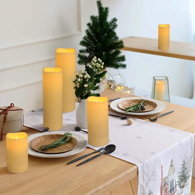 Alt view image 6 of 7 - 144-Pack LED Flameless Flickering Candles with Remote Control and 2/4/6/8 H Timer Led Pillar Candles of Wedding, Table, Halloween,Christmas Decorations and Special Occasions (Three Sizes)