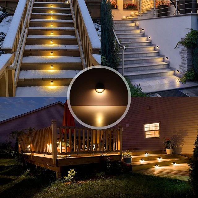 Alt view image 2 of 7 - RNEHON LED Deck Lighting Kits,Warm White 1.38 Low Voltage 12V DC Step Stair Lights,IP65 Waterproof Outdoor Recessed LED Landscape Lighting for Garden,Yard Stairs,Floor,Patio Decoration(30 Pack)