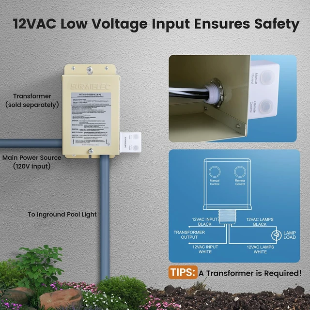 Alt view image 5 of 7 - 12V AC Pool Lights for Inground Pool, 10 Inch, Color Changing