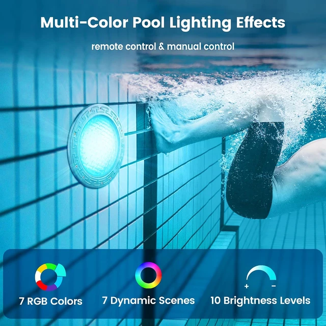 Alt view image 7 of 7 - 12V AC Pool Lights for Inground Pool, 10 Inch, Color Changing
