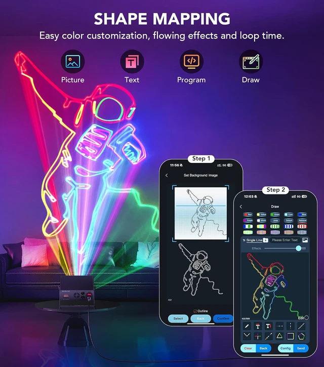 Alt view image 2 of 7 - App DJ Laser Light, 200+ 3D Animations, Custom Text & Patterns
