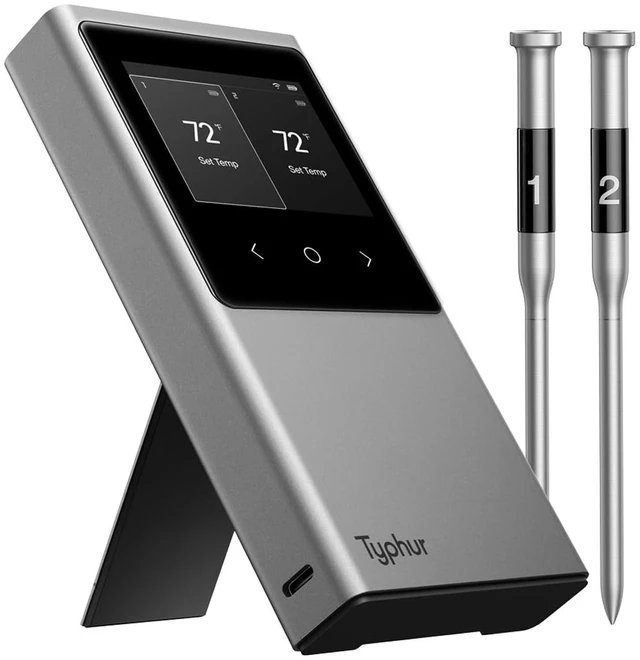 Main image of Smart WiFi Wireless Meat Thermometer 2 Thin Probes & 6 Sensors