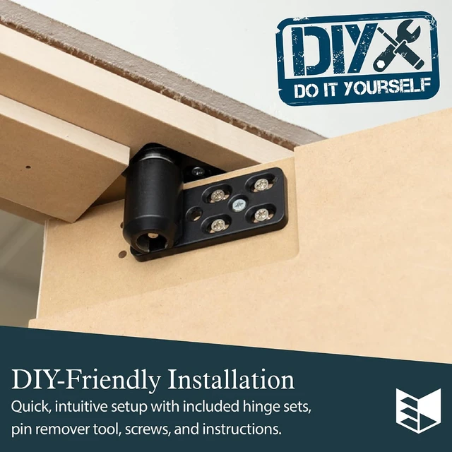 Alt view image 4 of 7 - Hidden Panel Door Hardware Kit Adjustable Hinges for DIY Secret Doors