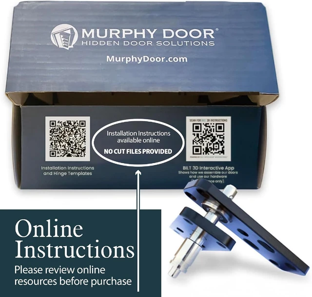 Alt view image 6 of 7 - Hidden Panel Door Hardware Kit Adjustable Hinges for DIY Secret Doors