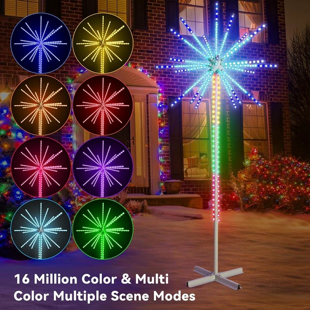 Alt view image 2 of 7 - 9 FT 270 LEDs Led Firework Lights Outdoor, Smart Color Change