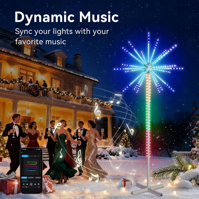 Alt view image 5 of 7 - 9 FT 270 LEDs Led Firework Lights Outdoor, Smart Color Change