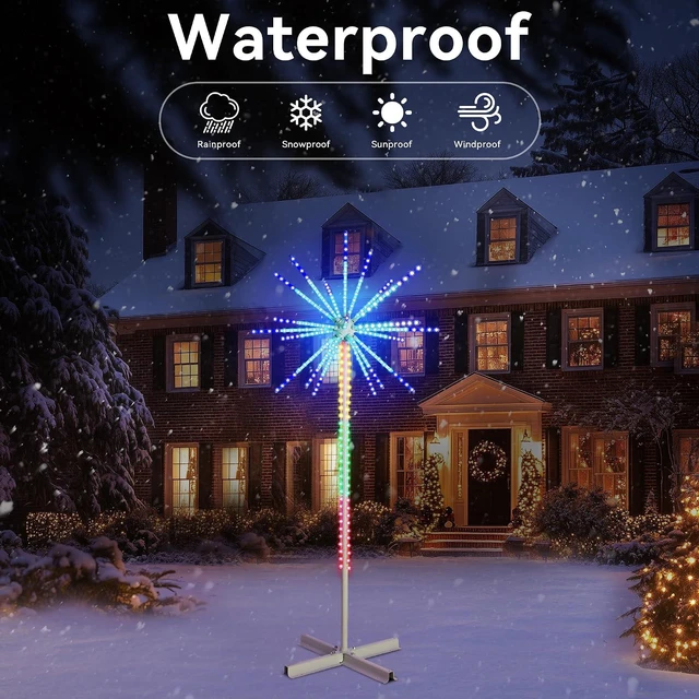Alt view image 6 of 7 - 9 FT 270 LEDs Led Firework Lights Outdoor, Smart Color Change