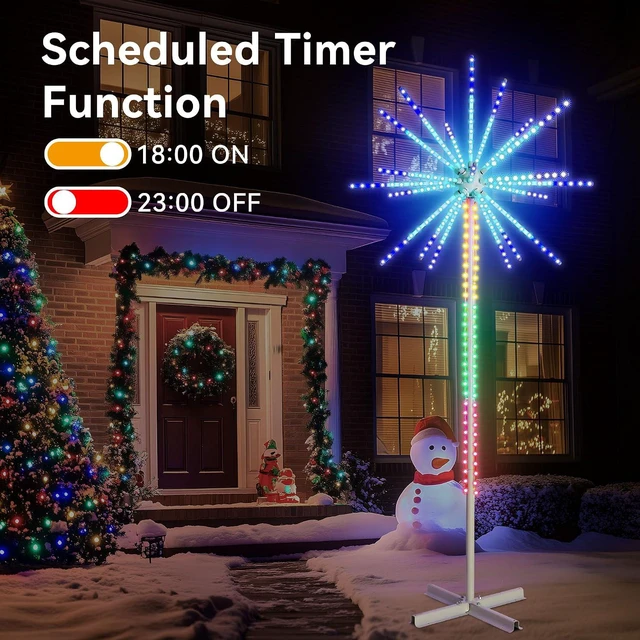 Alt view image 7 of 7 - 9 FT 270 LEDs Led Firework Lights Outdoor, Smart Color Change