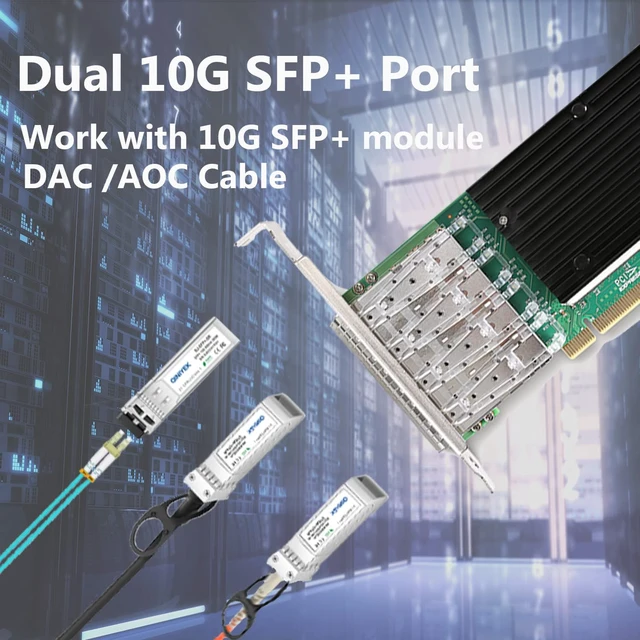 Alt view image 2 of 7 - 10Gb PCI-E X8 NIC Network Card, with XL710-BM1 Ethernet Controller,Dual SFP+ Port, Compare to XL710-DA4,PCI-Express Ethernet Adapter Support Windows Server,Linux,VMware