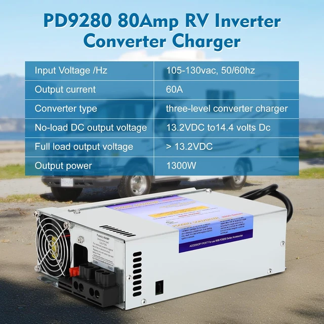 Alt view image 2 of 7 - PD9280AV 80Amp RV Inverter Converter Charger, Intelligent Rv Converter/Charger for Lead Acid Battery, Compatible with PD9280AV and PD9200 Series Power Converter/Charger for RV Camper Caravans