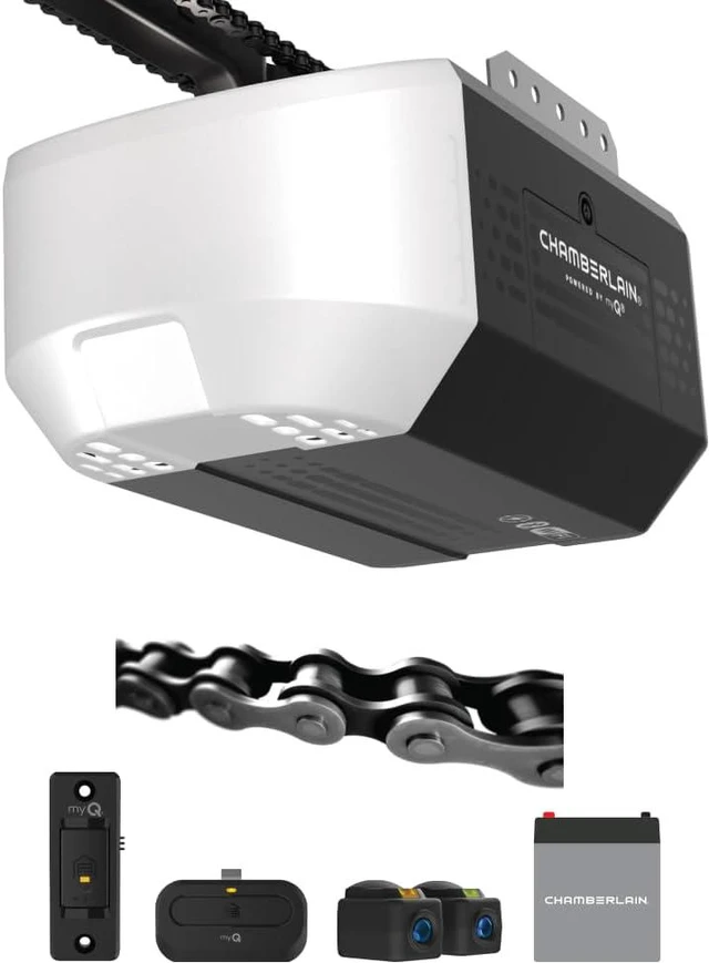 Main image of Chain Drive myQ Garage Door Opener, 1/2 HP w/Battery Backup