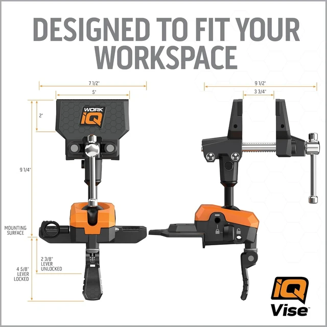 Alt view image 2 of 3 - IQ Vise 360° Articulating Bench Vice, Multi-Angle