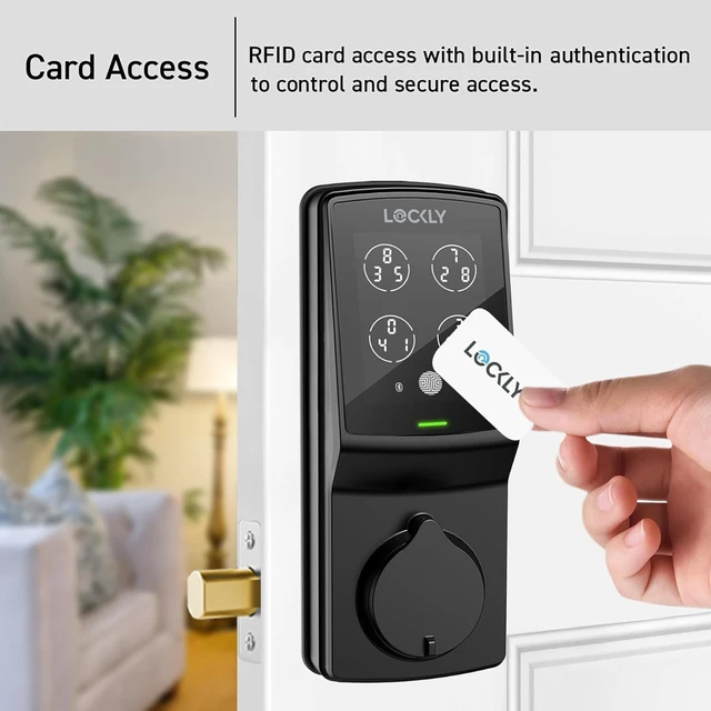 Alt view image 3 of 7 - Secure Plus RFID Smart Deadbolt Lock Keyless Entry with Fingerprint