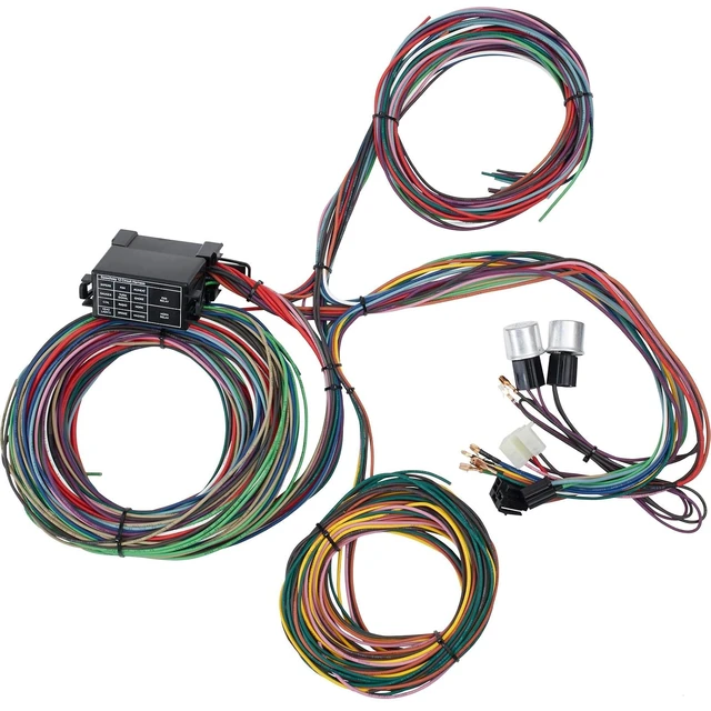 Alt view image 2 of 7 - 12 Circuit Mini-Fuse Universal Hot Rod Wiring Harness & Accessories Kit