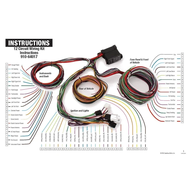 Alt view image 6 of 7 - 12 Circuit Mini-Fuse Universal Hot Rod Wiring Harness & Accessories Kit