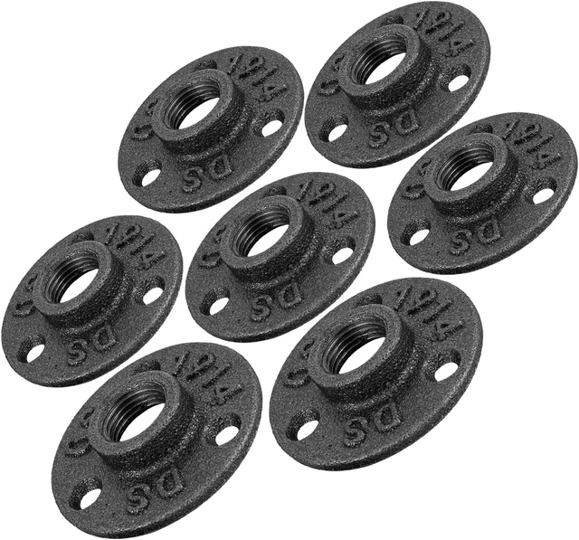 Alt view image 5 of 7 - 30-Pack 1" Malleable Iron Floor Flange with Threaded Hole for DIY, Furniture & Shelving