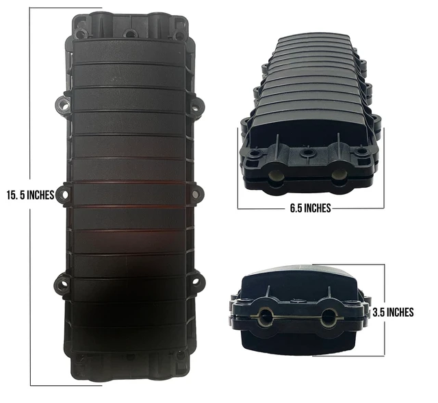 Alt view image 2 of 5 - Aerial & Direct Burial Fiber Optic Splice Enclosure with Tray, Horizontal 48 Strand