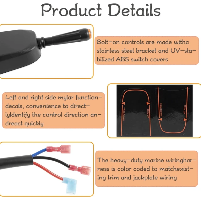 Alt view image 4 of 7 - Fingertip Tilt Jack Plate Lever Control Switch for Seastar Hydraulic & Cable Steering, PT2000-1P/2P