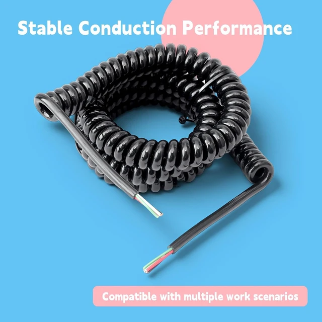 Alt view image 3 of 7 - 20FT 18/4 Coil Cord, 4-Conductor 18AWG Retractable for Industrial & Home Use