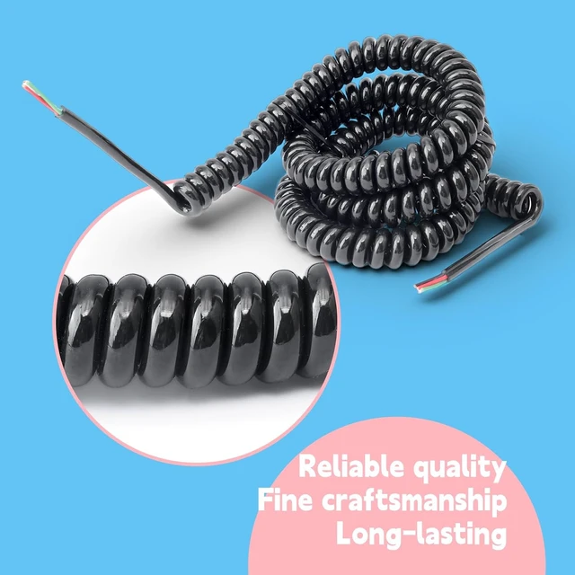 Alt view image 7 of 7 - 20FT 18/4 Coil Cord, 4-Conductor 18AWG Retractable for Industrial & Home Use