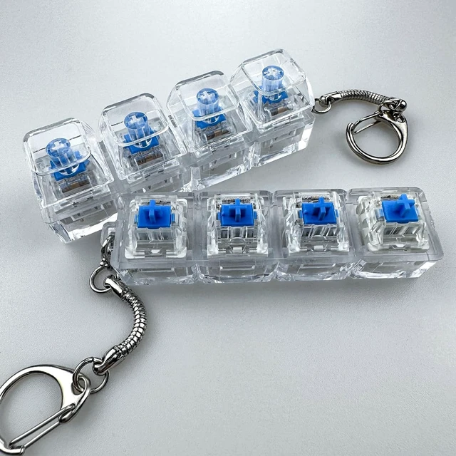 Alt view image 7 of 7 - 200-Pack Blue Clicky Keyboard Switches with 10 Keychains & Fidget Toy