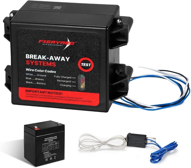 Main image of Trailer Breakaway Kit with Battery, Switch & Built-in 12V 5A Charger