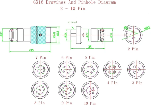 Alt view image 5 of 7 - 32.8ft GX16 4-Pin Aviation Cable, Double Female to Female, 20AWG (10m)