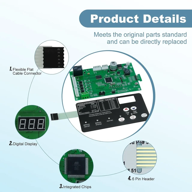 Alt view image 5 of 7 - Control Board Kit for Pentair MasterTemp 400 (42002-0007S, 461105)