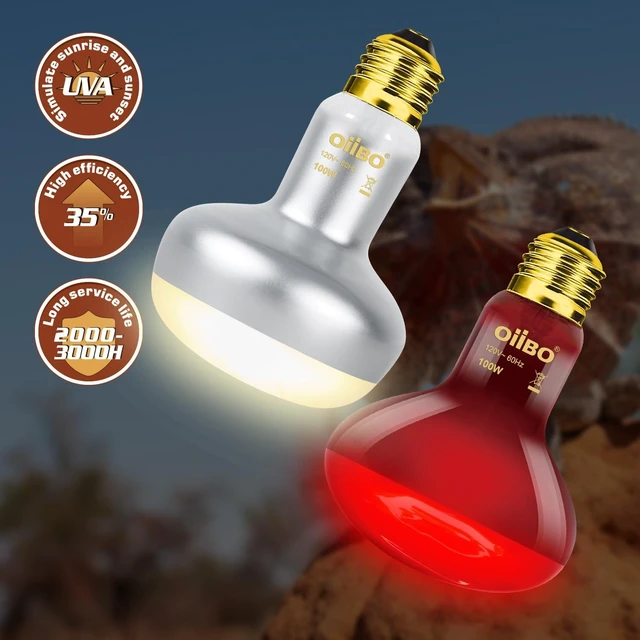 Alt view image 4 of 7 - Dual Reptile Lamp Fixture Combo, 100W UVA Daylight & 100W Infrared Basking Bulbs
