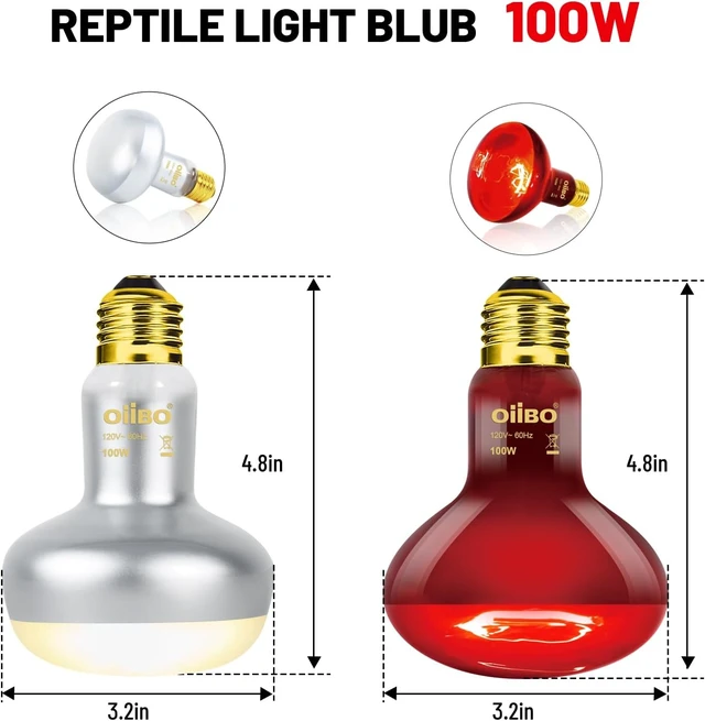 Alt view image 5 of 7 - Dual Reptile Lamp Fixture Combo, 100W UVA Daylight & 100W Infrared Basking Bulbs