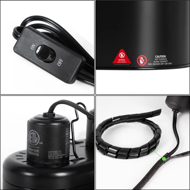 Alt view image 6 of 7 - Dual Reptile Lamp Fixture Combo, 100W UVA Daylight & 100W Infrared Basking Bulbs