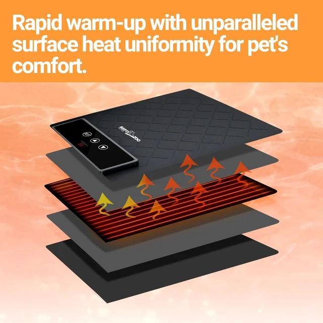 Alt view image 3 of 7 - 6" x 8" 11W Reptile Heat Pad with Adjustable Thermostat for Turtles, Geckos & Snakes