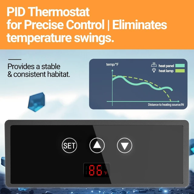 Alt view image 4 of 7 - 6" x 8" 11W Reptile Heat Pad with Adjustable Thermostat for Turtles, Geckos & Snakes