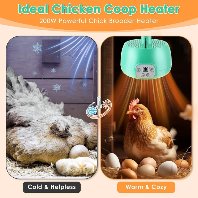 Alt view image 2 of 7 - 2-Pack Chicken Coop Heater with Smart Temperature Control & 5ft Cable for Poultry, Reptile & Pets