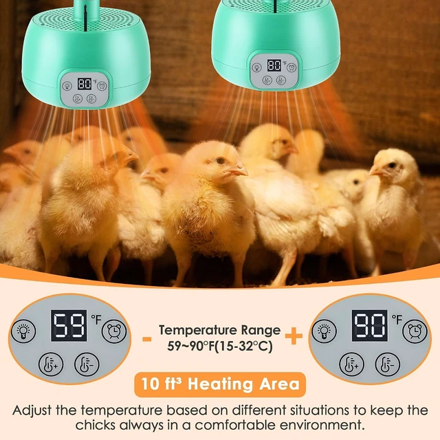 Alt view image 3 of 7 - 2-Pack Chicken Coop Heater with Smart Temperature Control & 5ft Cable for Poultry, Reptile & Pets