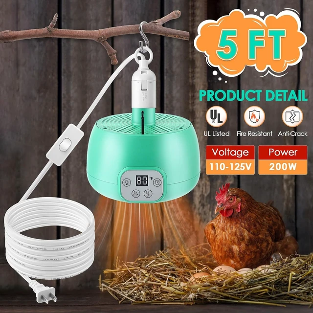 Alt view image 4 of 7 - 2-Pack Chicken Coop Heater with Smart Temperature Control & 5ft Cable for Poultry, Reptile & Pets