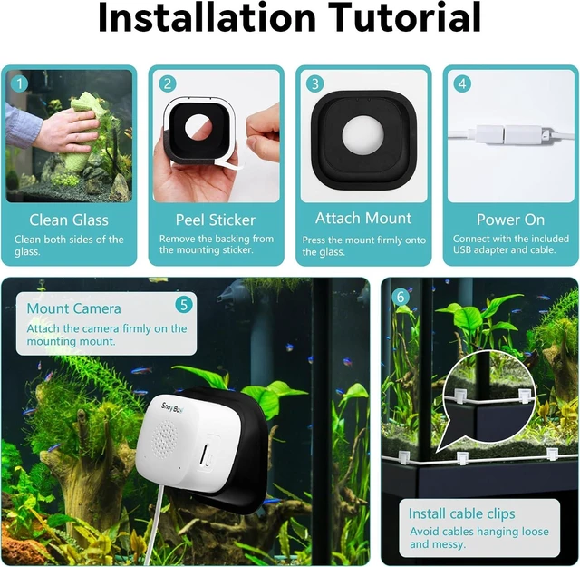 Alt view image 7 of 7 - 2K AI Reptile Aquarium Camera with Close-Focus Lens for Fish Tank & Terrarium