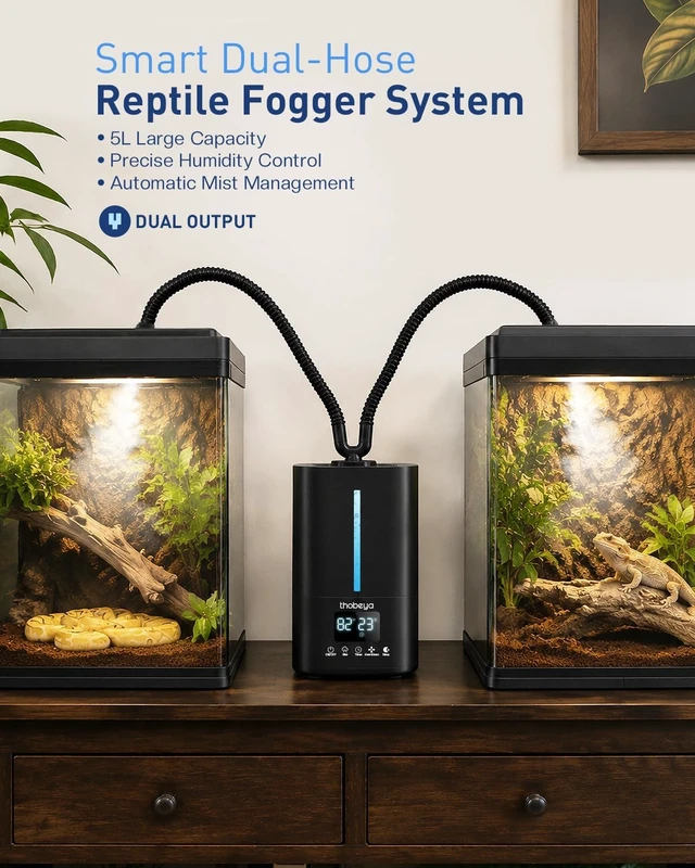 Alt view image 2 of 7 - 5L Reptile Fogger Humidifier with Dual Hose, Remote, Humidity Sensor & Auto Control