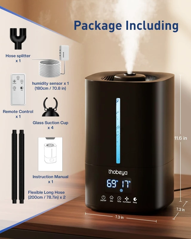 Alt view image 3 of 7 - 5L Reptile Fogger Humidifier with Dual Hose, Remote, Humidity Sensor & Auto Control