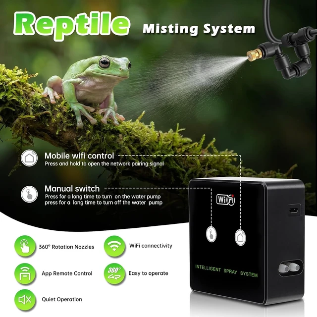 Alt view image 2 of 7 - WiFi Smart Reptile Mister with 360° Adjustable Nozzles, APP Control for Frog, Lizard & Amphibians