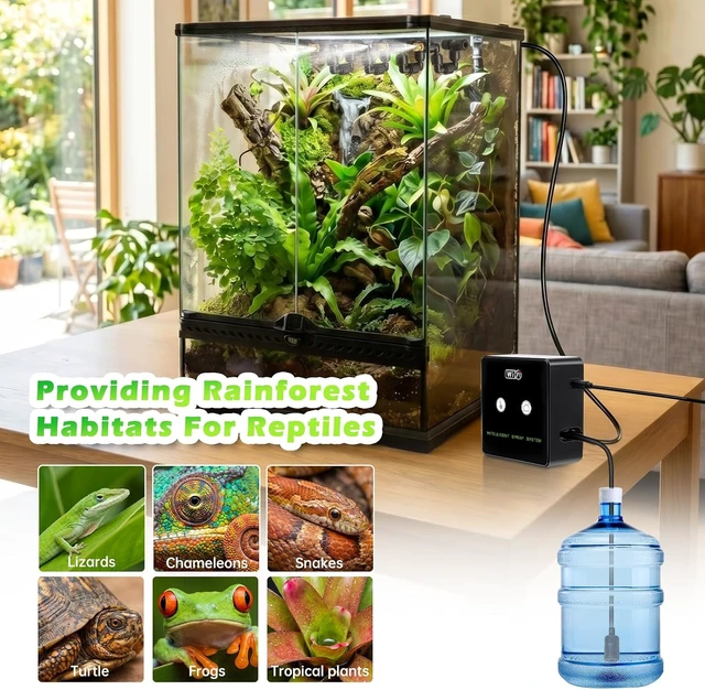 Alt view image 6 of 7 - WiFi Smart Reptile Mister with 360° Adjustable Nozzles, APP Control for Frog, Lizard & Amphibians